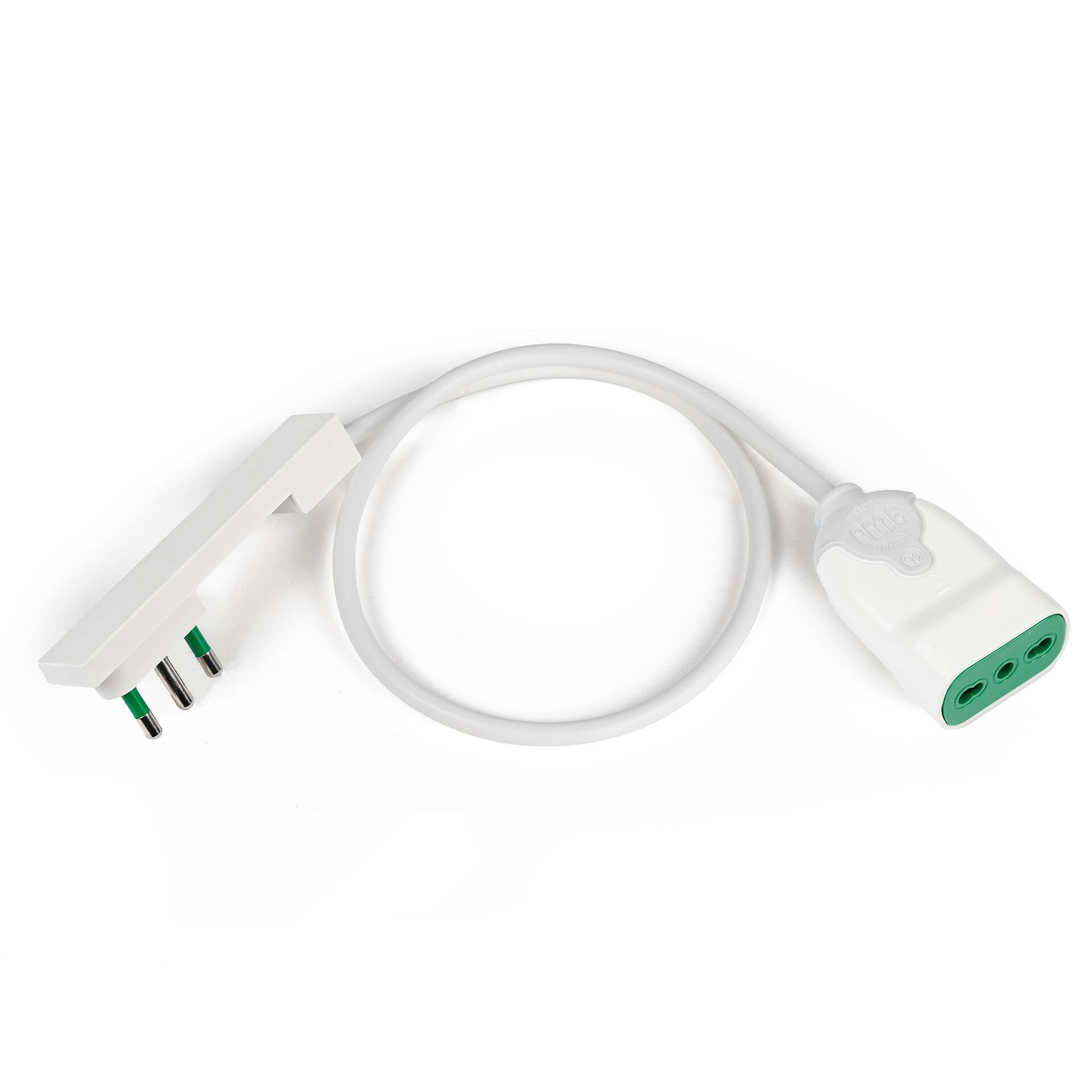 Cavo Alimentazione Italiana 16A Maschio Angolata / Femmina 3 metri Bianco