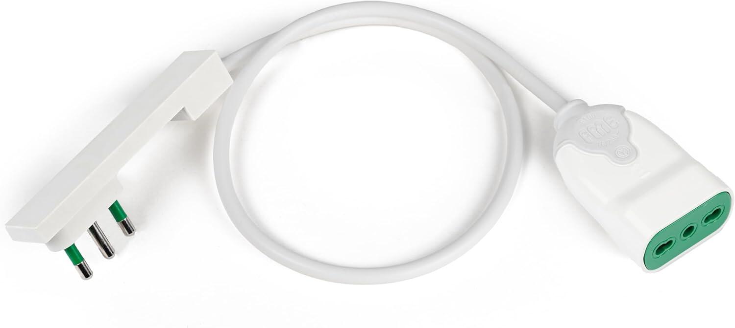 Cavo Alimentazione Spina Italiana Salvaspazio Ultrapiatta 2P+T 16A Presa italiana 2P+T 16A 0,5m