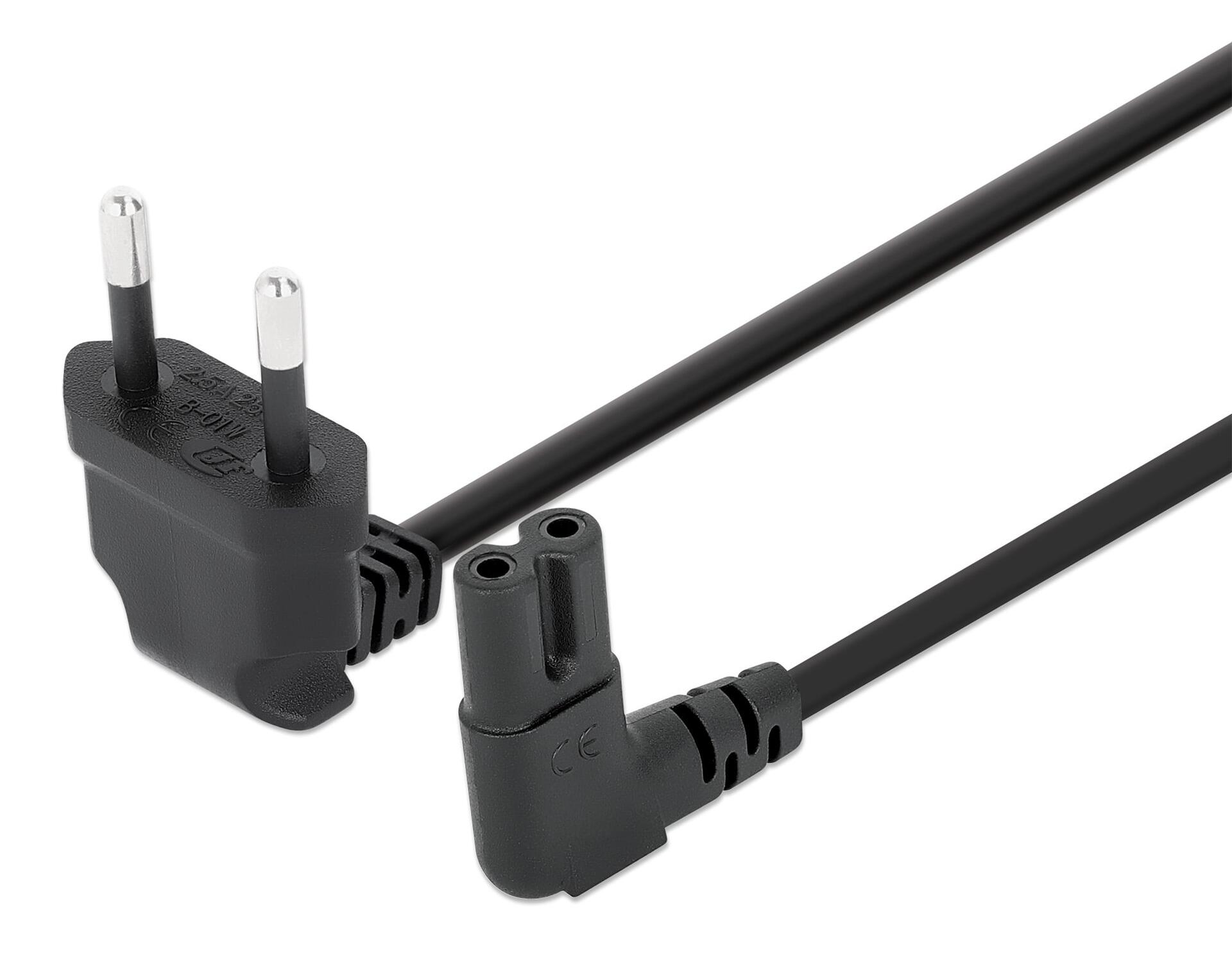 Cavo Alimentazione C7 a Italiana Angolati 2 m Nero