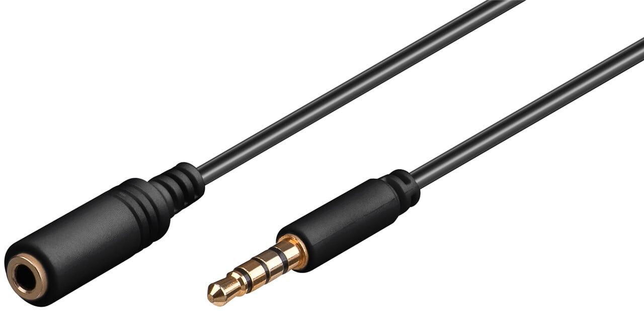 Cavo Prolunga Stereo 3.5 mm M/F 4Pin 3 m Nero