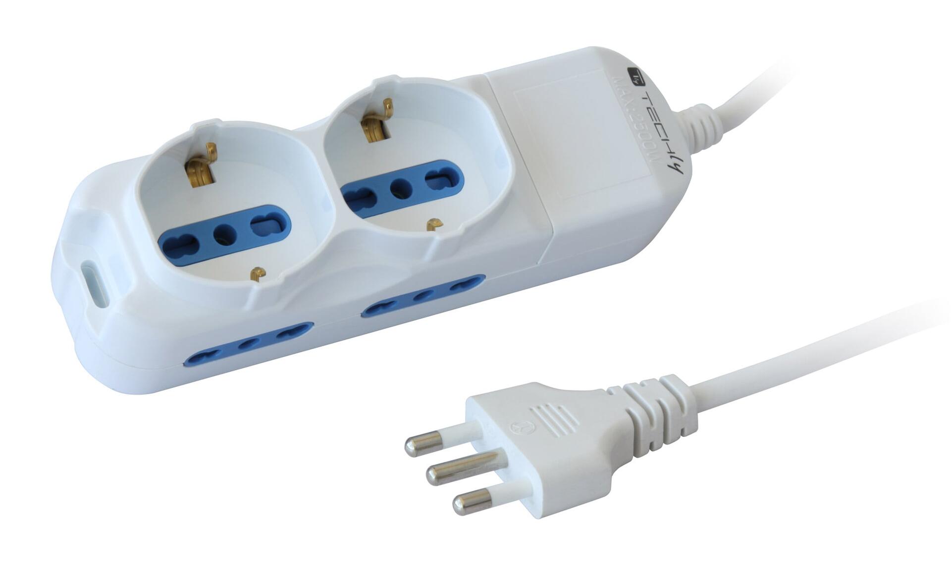 Multipresa 4 Posti Italiana Bipasso / 2 Schuko