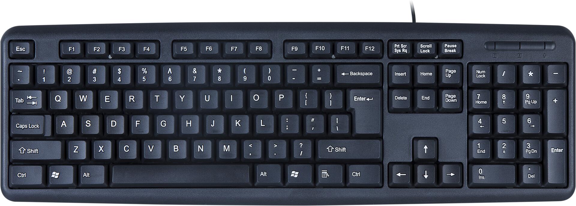 Tastiera USB 104 Tasti Layout Americano Nero