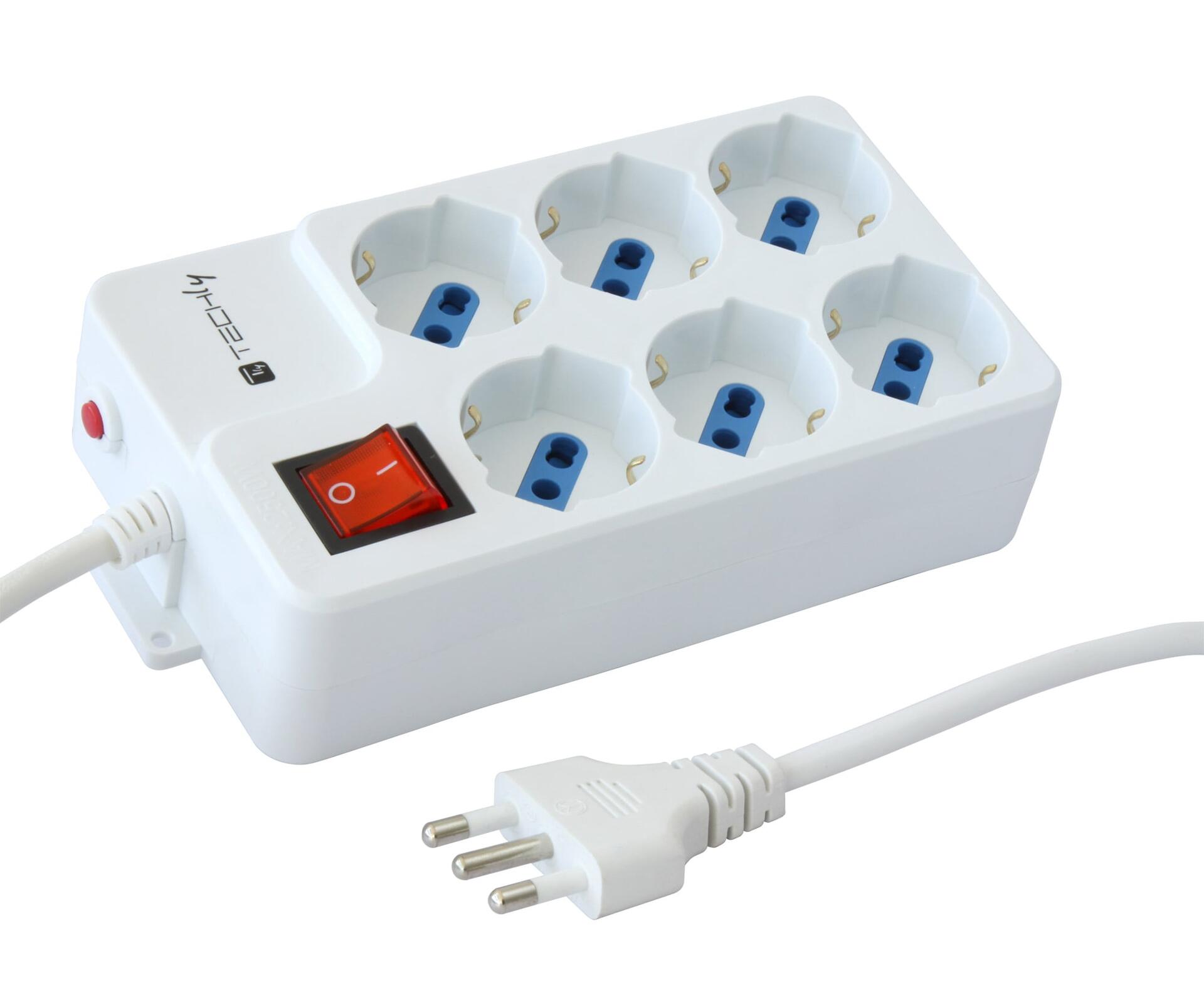 Multipresa 6 Posti Italiana Bipasso / Schuko Angolata