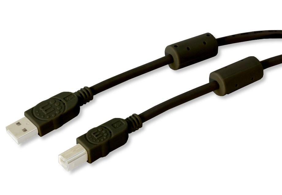 Cavo USB 2.0 A M / B M 1.8m con Ferrite Doppia Schermatura Nero