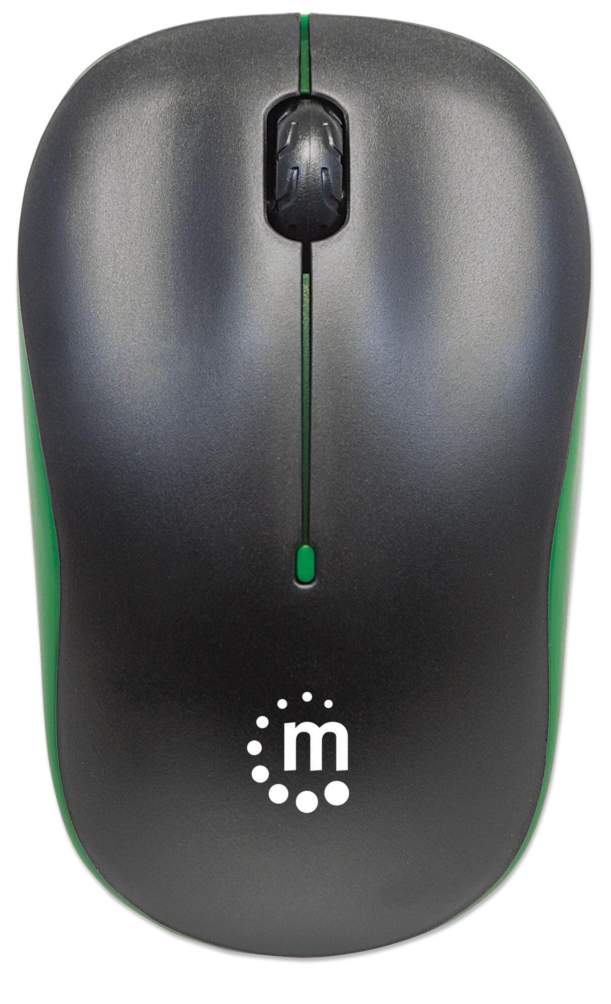 Mouse Ottico Wireless con Micro Ricevitore USB 1000 Dpi Nero/Verde