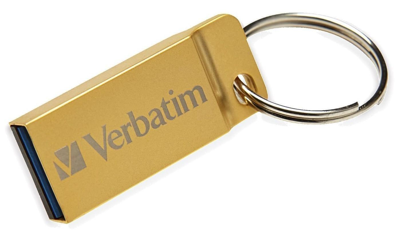 Mini Memoria USB 3.0 Verbatim con Portachiavi 32GB Oro