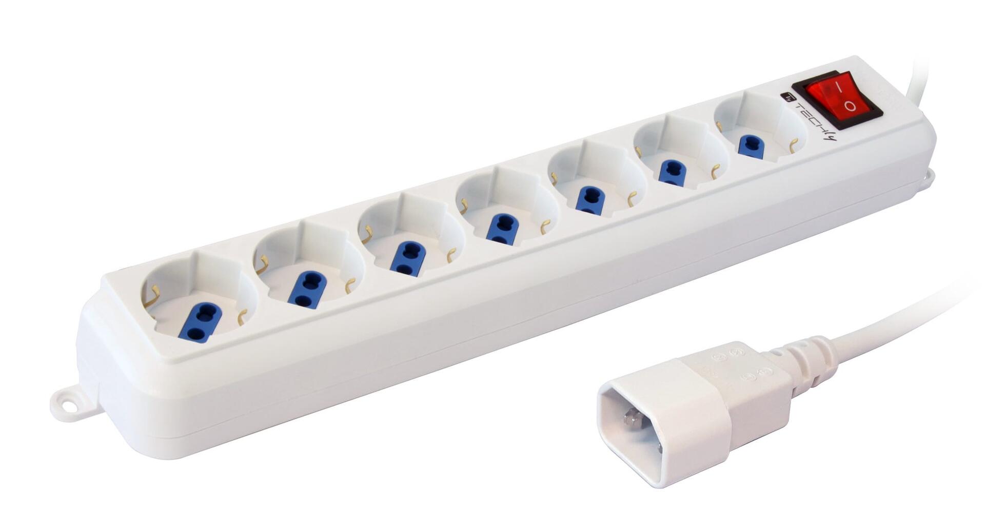 Multipresa 7 Posti Italiana Bipasso con Spina VDE Bianca