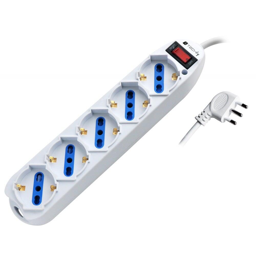Multipresa 5 Posti Italiana Bipasso / Schuko con spina 10A