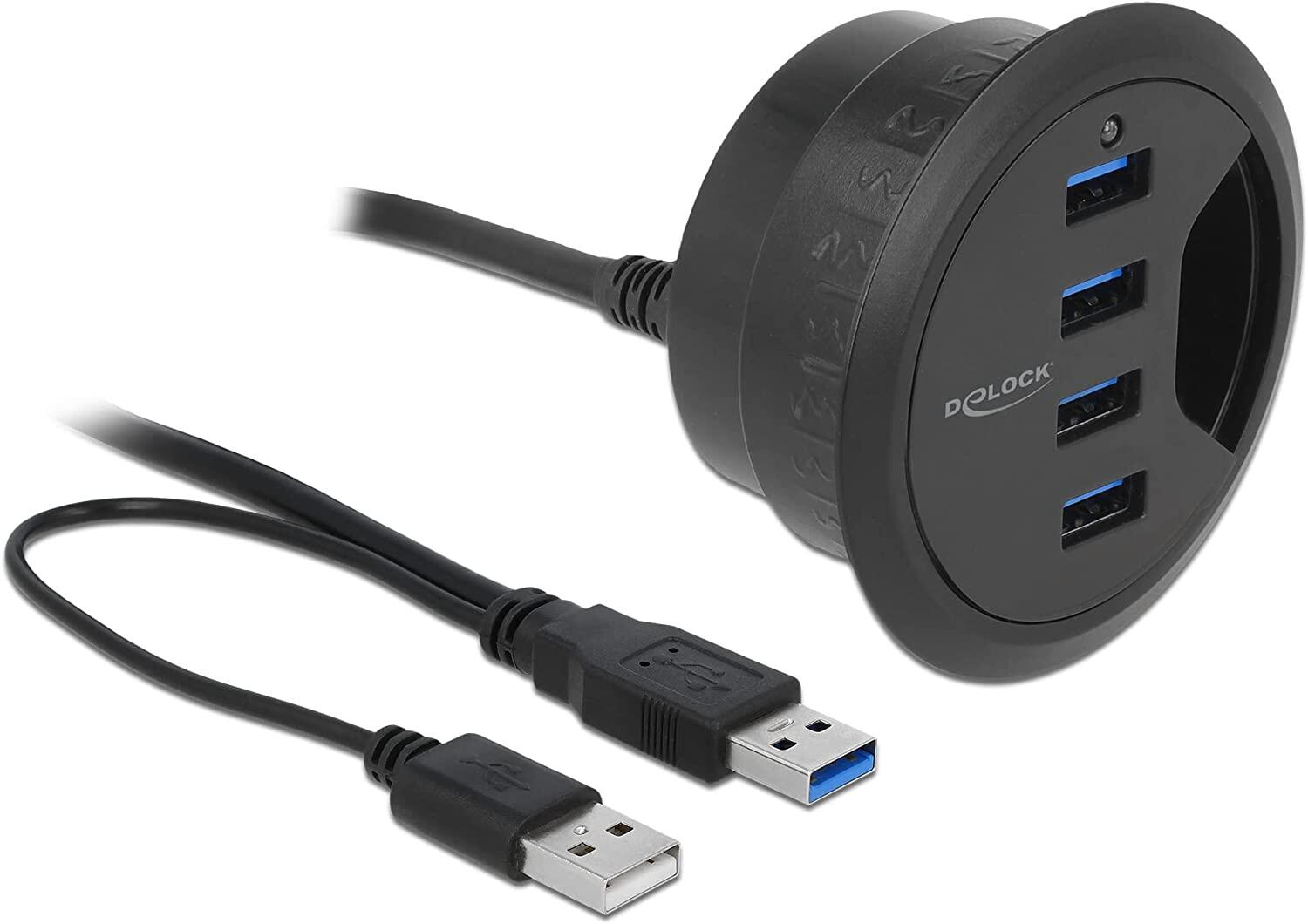 Hub USB 3.2 4 porte In-Desk Diametro 6 e 8 cm