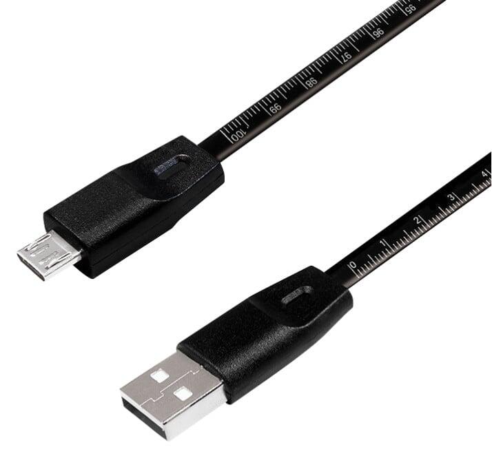 Cavo USB Micro-B Maschio/USB-A Maschio con Misuratore 1m Nero