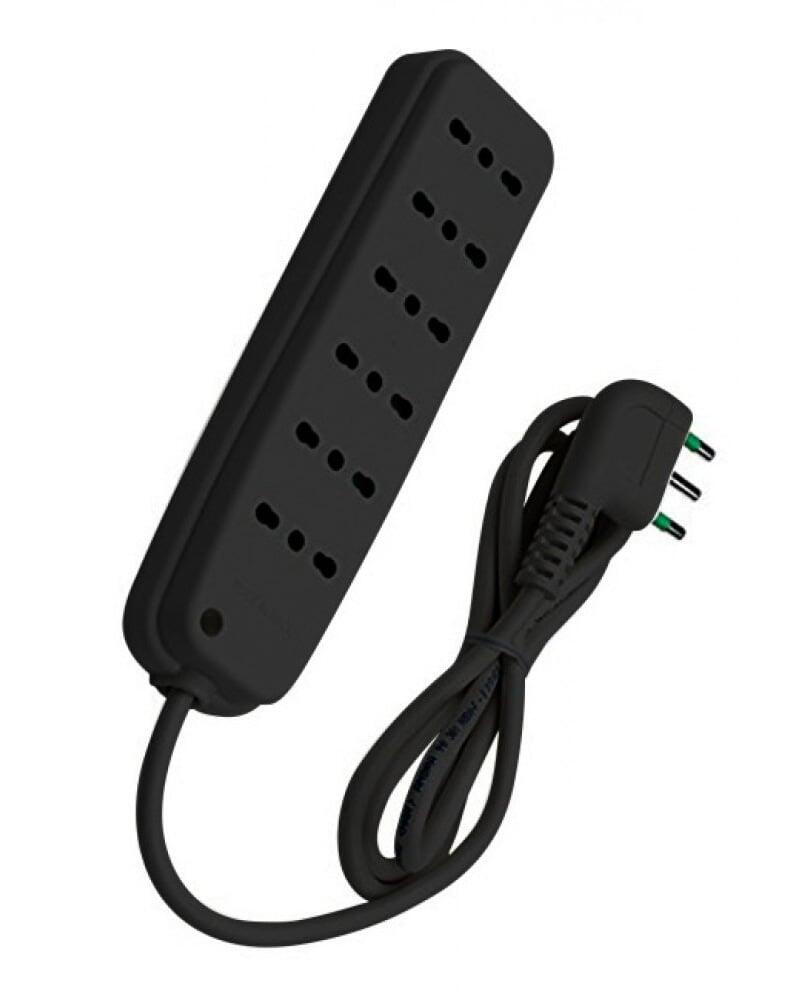 Multipresa 6 Posti con Spina Italiana Angolata Nero