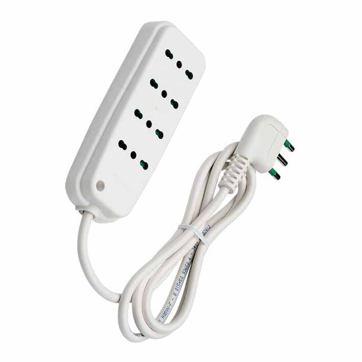 Multipresa 4 Posti con Spina Italiana Angolata Bianco