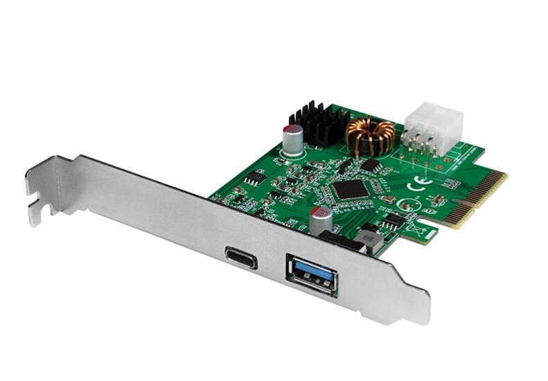 Scheda PCI Express USB 3.2 Gen2x1, 1x USB-C™ PD 3.0 e 1x USB 3.0