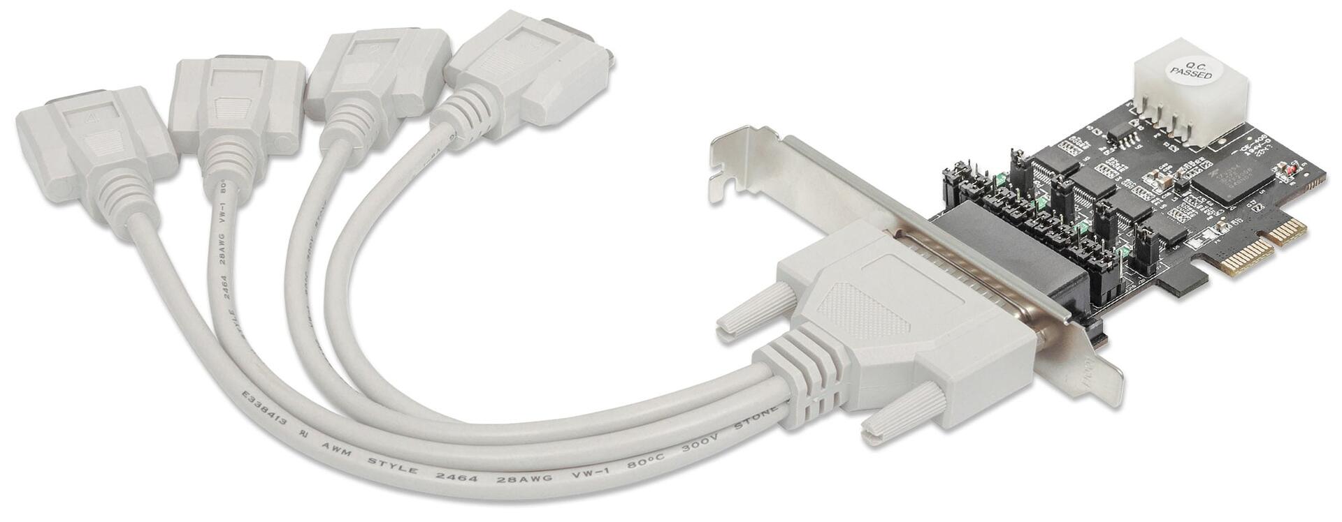 Scheda PCI Express 4 Porte DB9 RS-232