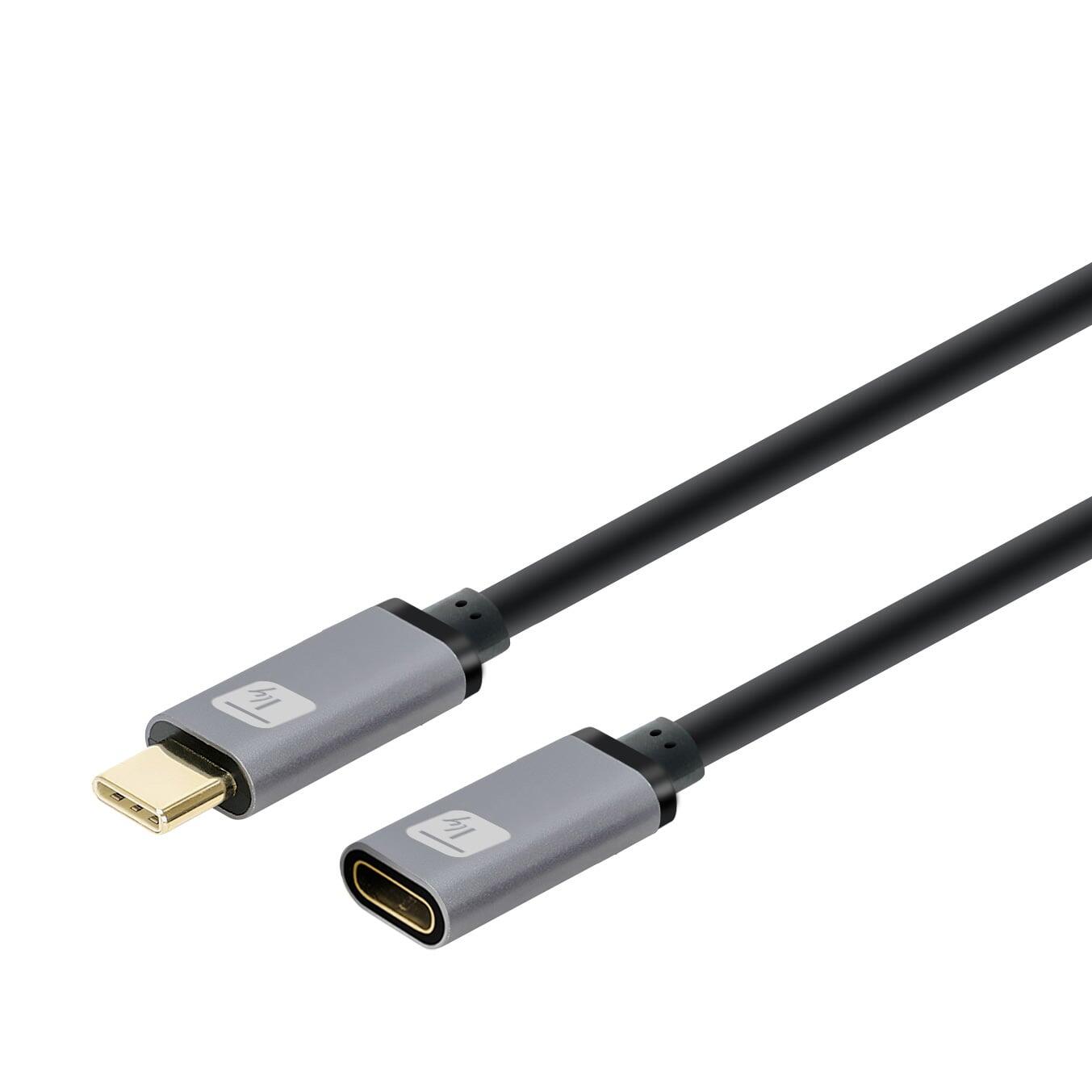 Cavo prolunga USB 3.2 Gen 2 USB-C™ M/F 1m Nero