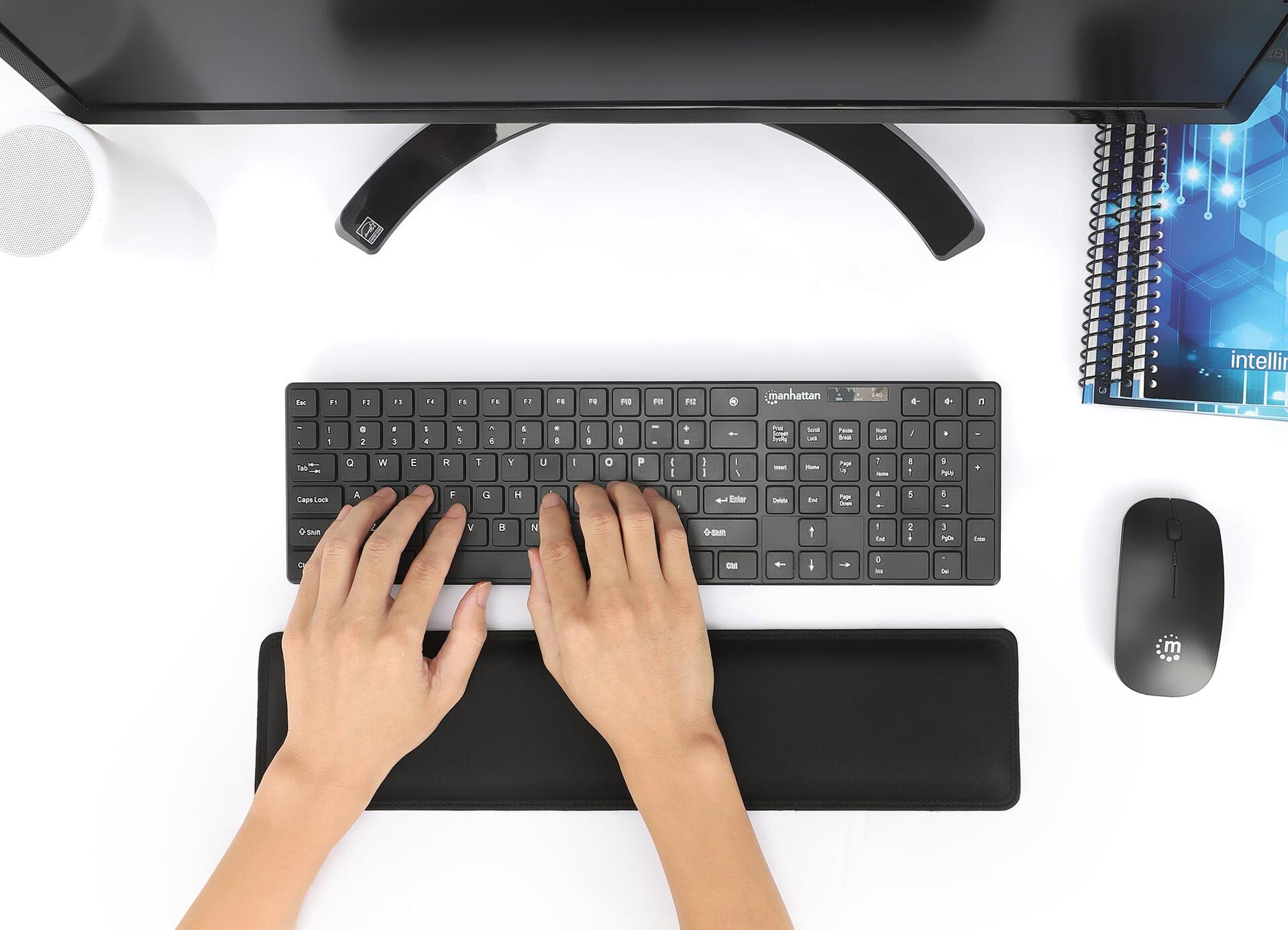 Tappetino Poggiapolsi Ergonomico in Gel per Tastiera Nero