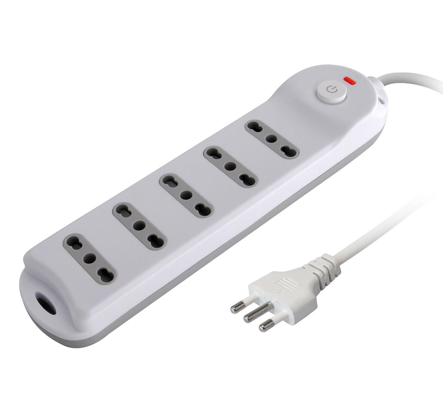 Presa Multipla a 5 Posti Italiana Bipasso Spina 10A