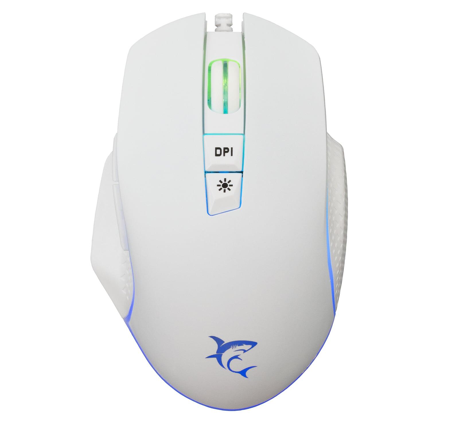 Mouse Ottico USB Gaming 6400 Dpi Retroilluminazione LED RGB Bianco, GARETH