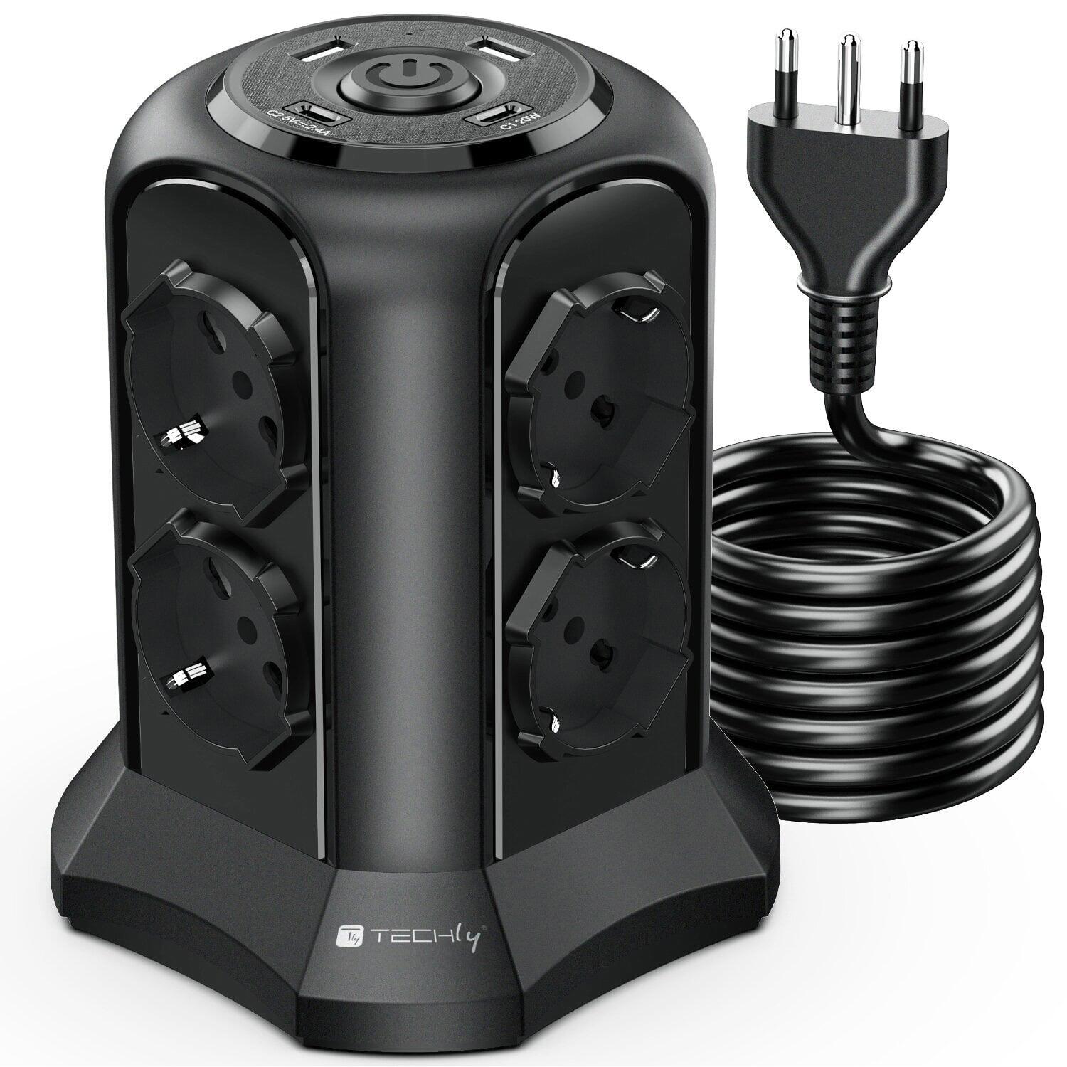 Multipresa da Tavolo a Torretta Salvaspazio 8 Posti Italiana Bipasso / Schuko 2 USB-A e 2 USB-C™