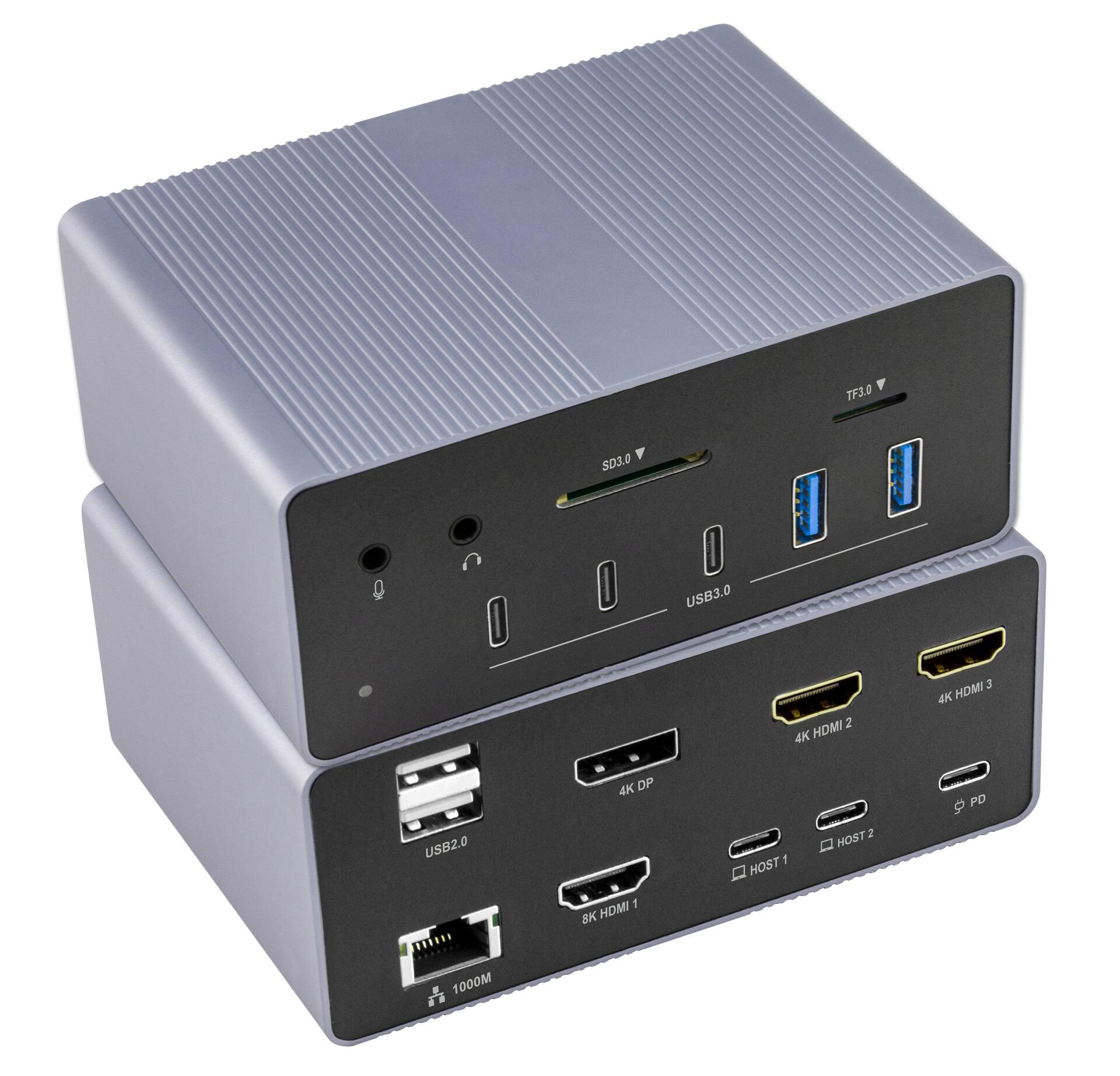 Docking Station 19 in 1 USB-C™ 8K HDMI 4 Uscite Video