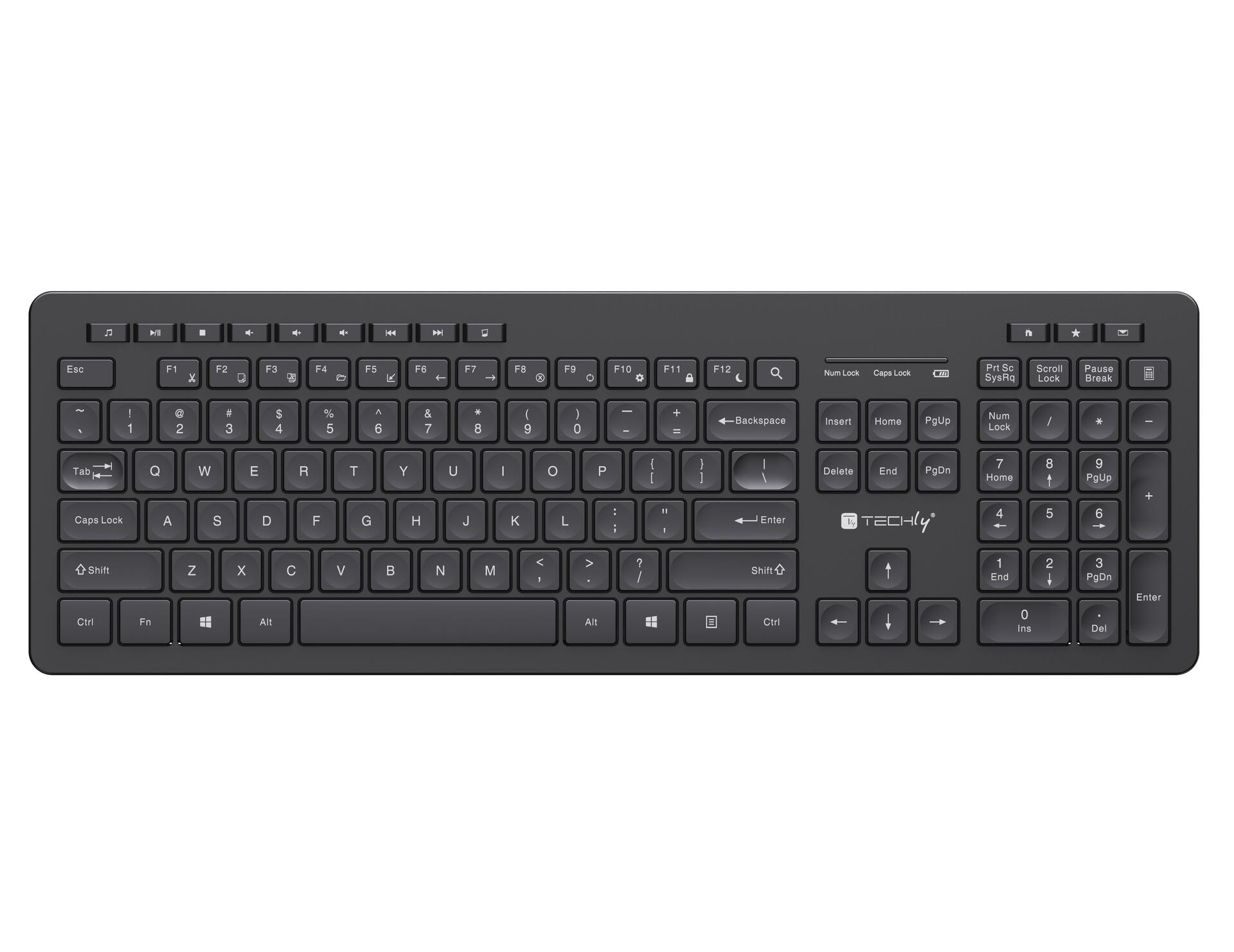 Tastiera Wireless Layout Americano Nero