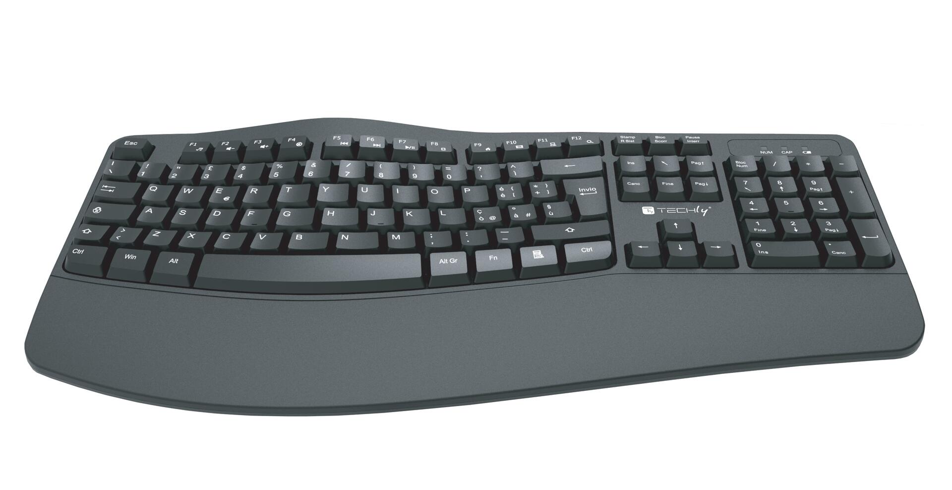 Tastiera Ergonomica Wireless Slim Design Curvo