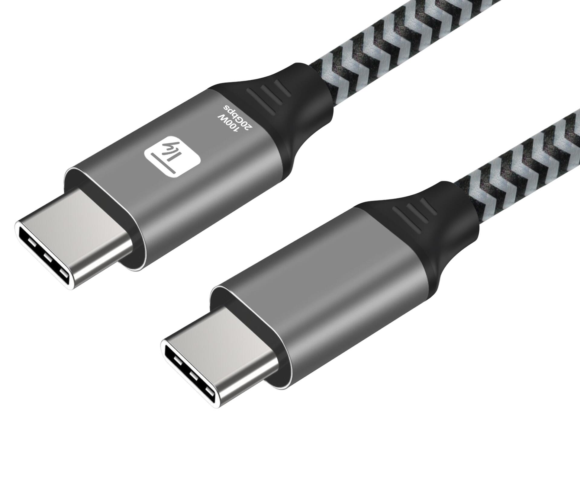 Cavo USB-C™ Maschio 3.2 / USB-C™ Maschio 5A 100W 1m Alluminio