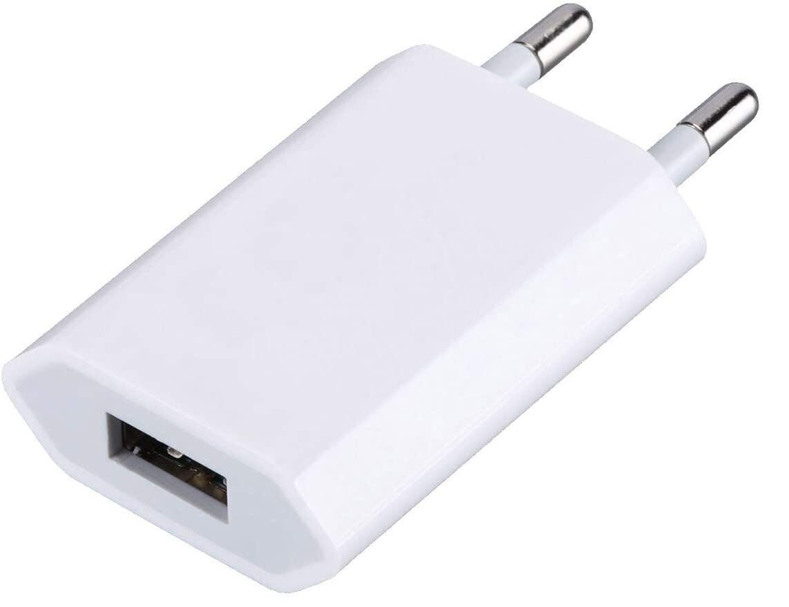 Caricatore USB 1A Compatto Spina Europea Bianco