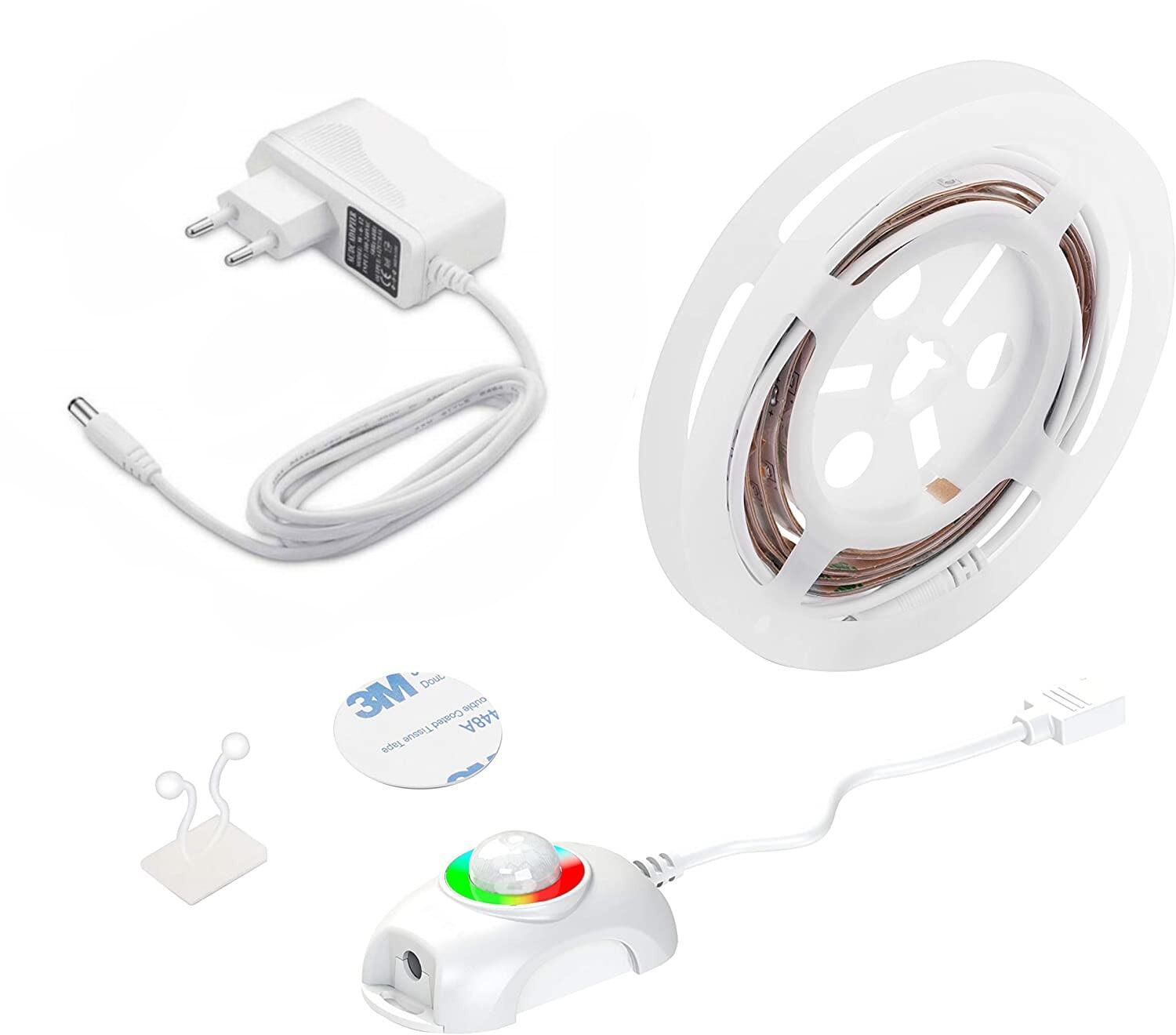 Striscia LED RGB Multicolore con Sensore di Movimento Telecomando 1,5m