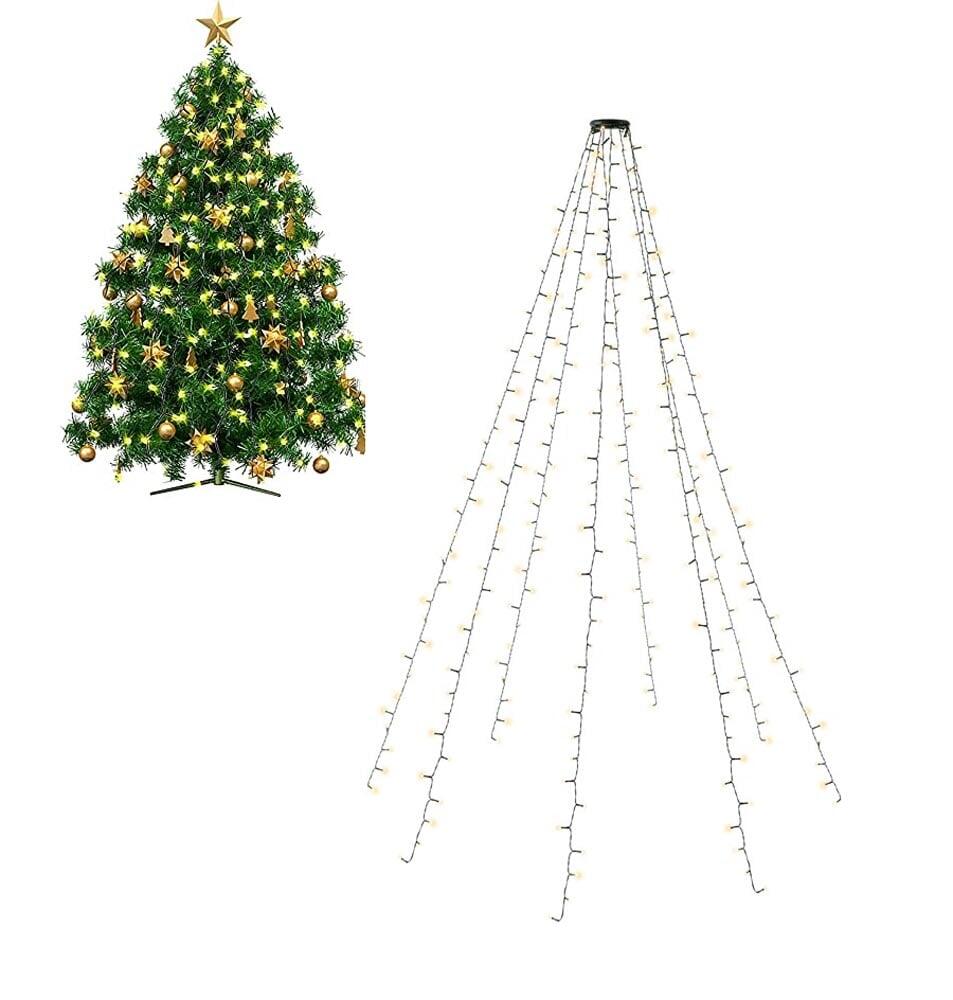 Catena Luminosa 280 Luci LED IP44 Bianco Caldo per Albero con Anello