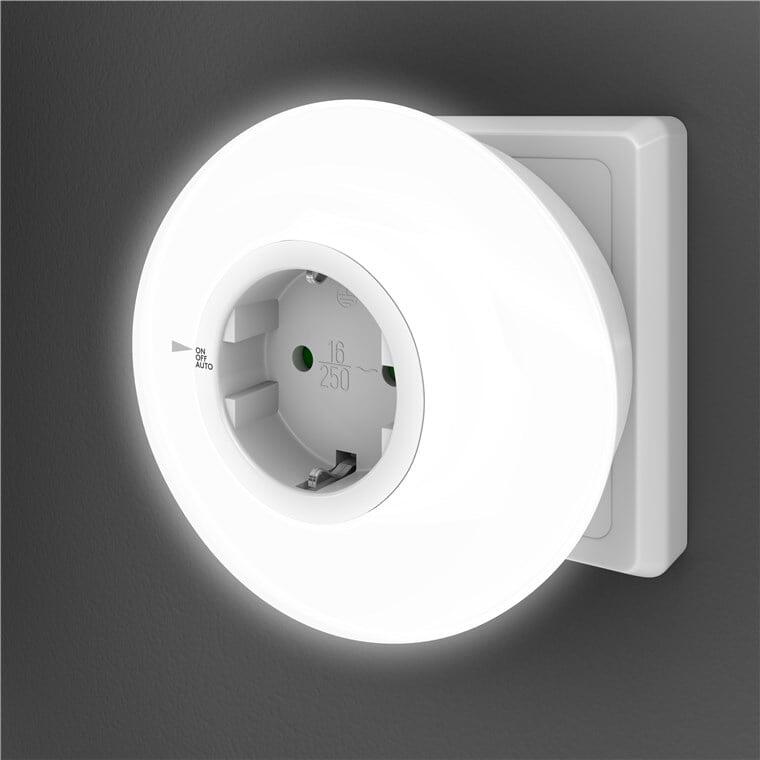 Luce Notturna a 3 LED Plug-In con Sensore Crepuscolare Bianco Freddo