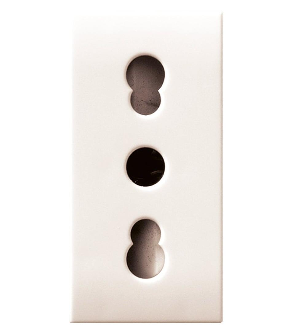 Domus S44 Presa Bipasso 2P+T 10/16A 250V 1 Modulo Bianco Lucido, 441006/15TS