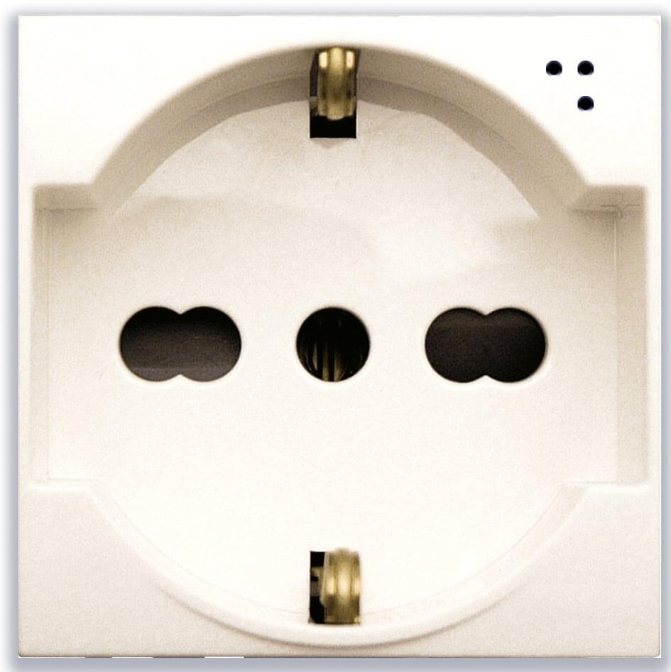 Domus S44 Presa Schuko Bipasso 2P+T 10/16A 250V Bianco Lucido, 441090/15TS