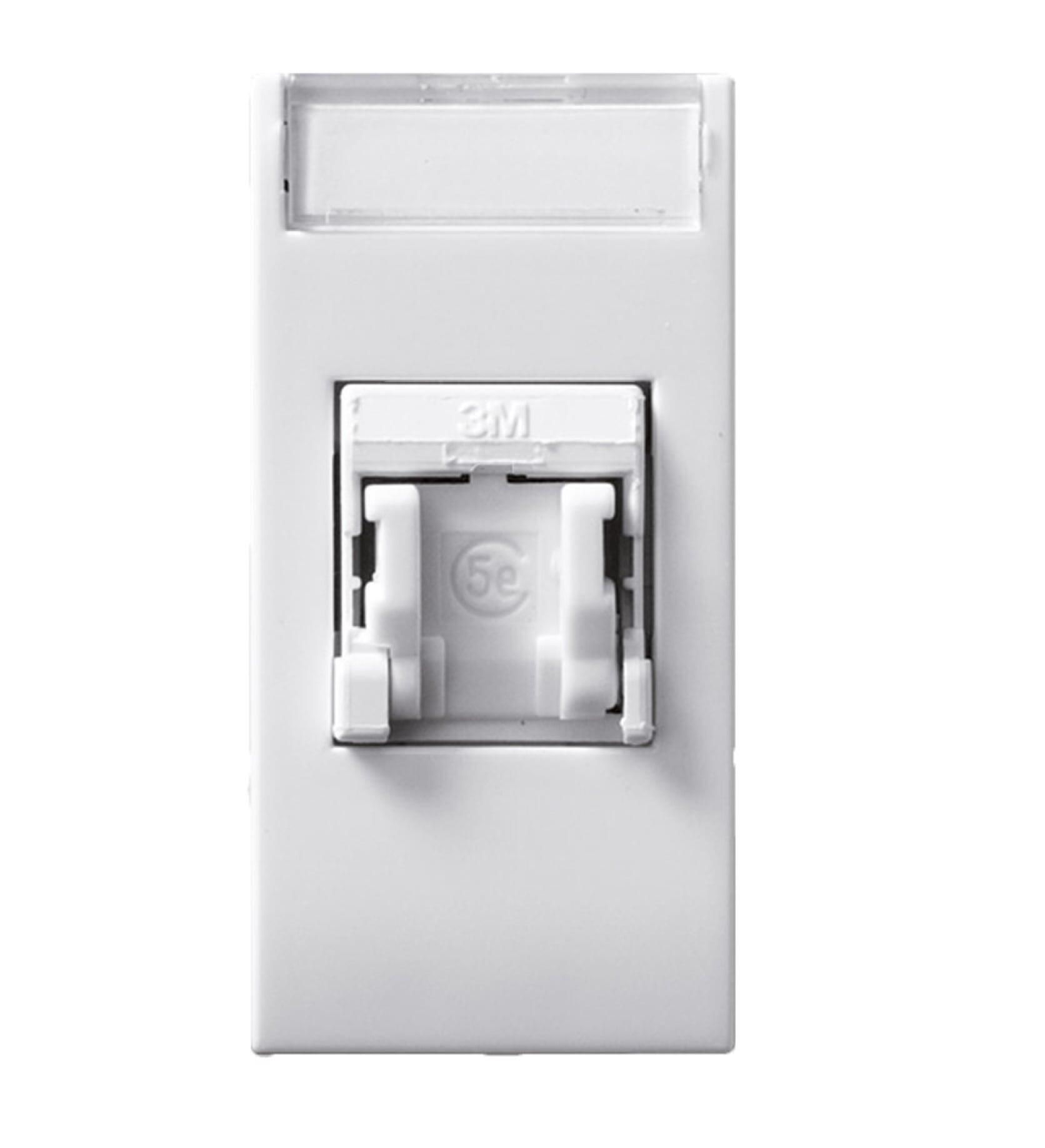 Domus S44 Presa RJ45 Cat.5E UTP Connettore 3M con Tappo Bianco Lucido