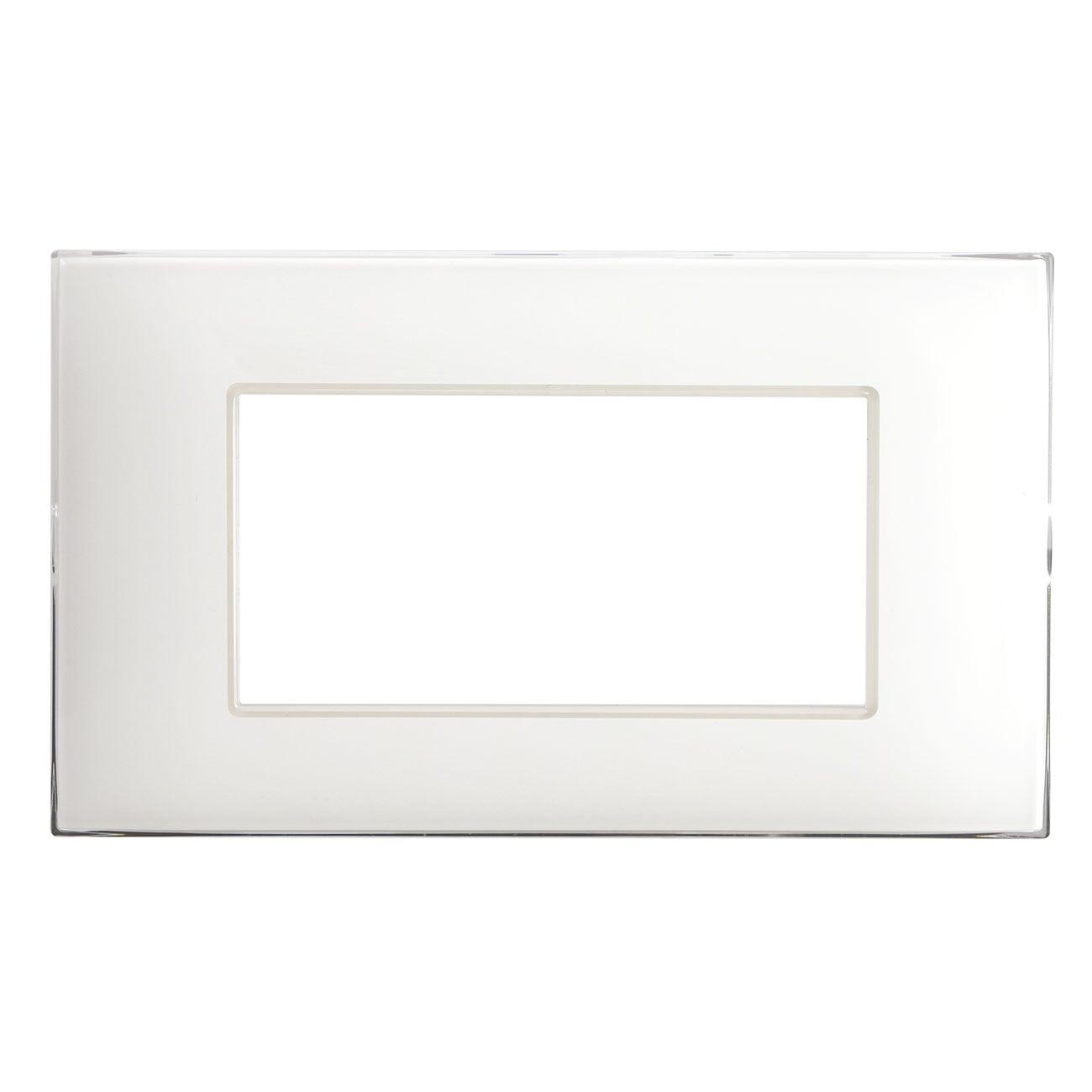 Placca Serie YOUNG 44 per Scatola Rettangolare 4 Moduli Bianco