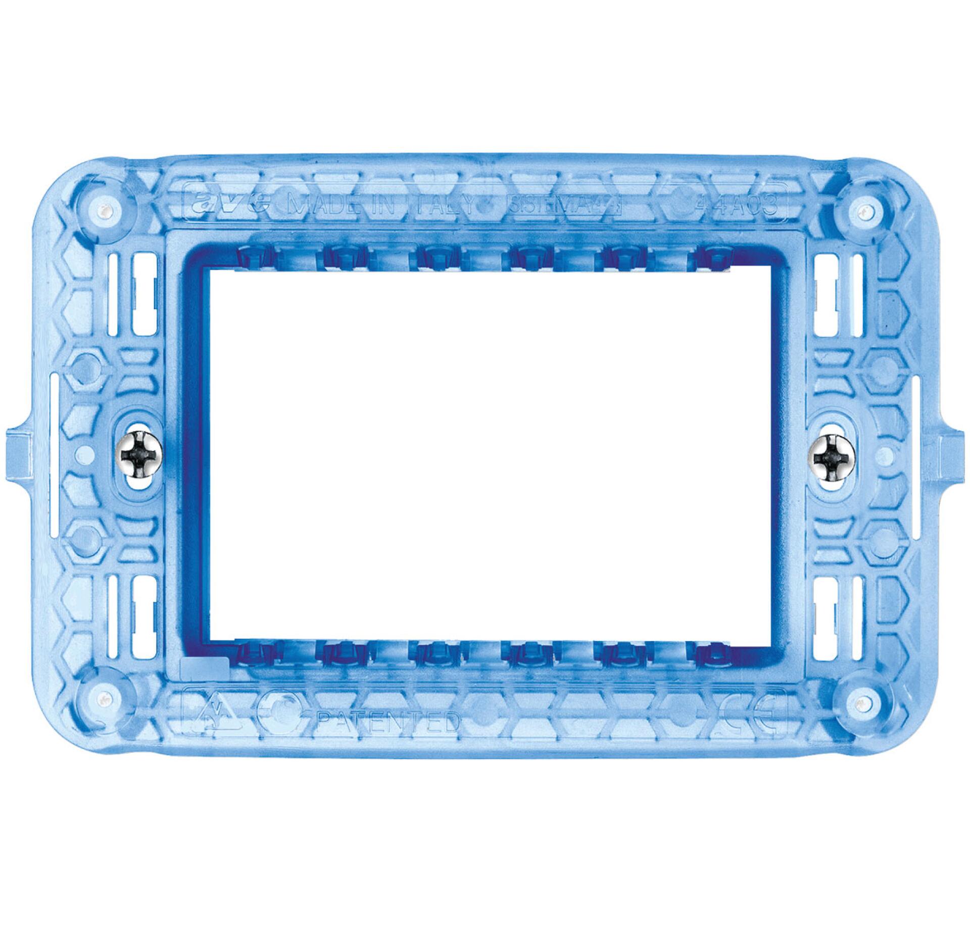 Supporto con Viti S44 per Scatole Rettangolari 3 Moduli