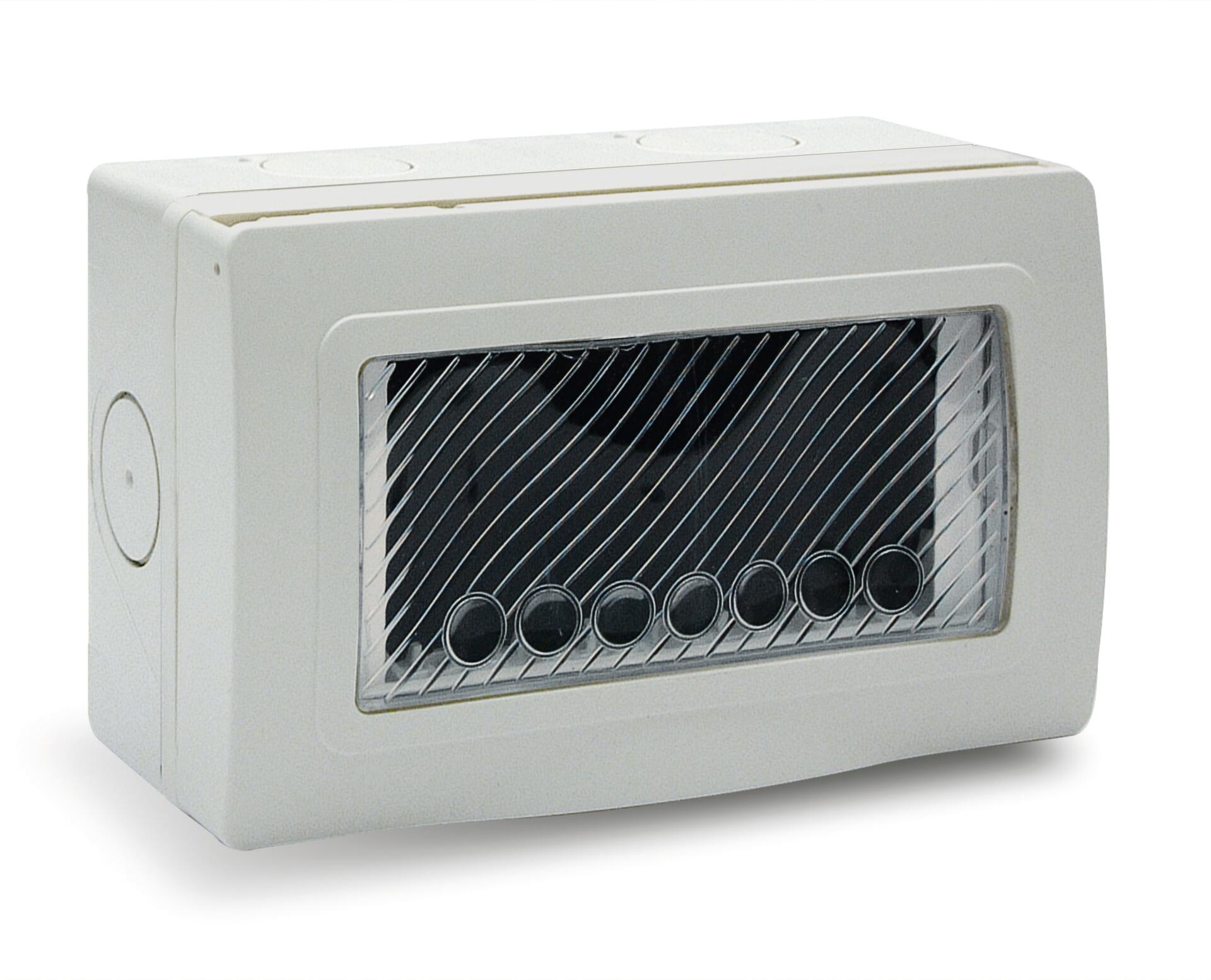 Contenitore Autoportante Stagno IP55 per Tubo Sportello con Membrana Cedibile 4 Moduli Bianco