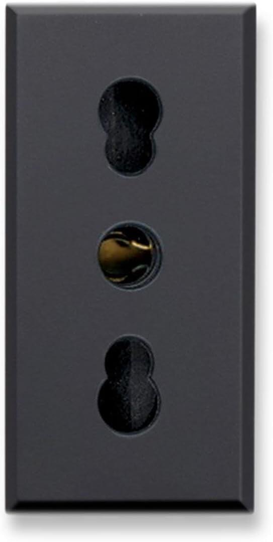 Tekla S44 Presa bipasso 2P+T 10/16A 250V 1 Modulo Grigio Opaco, 445006/15TS