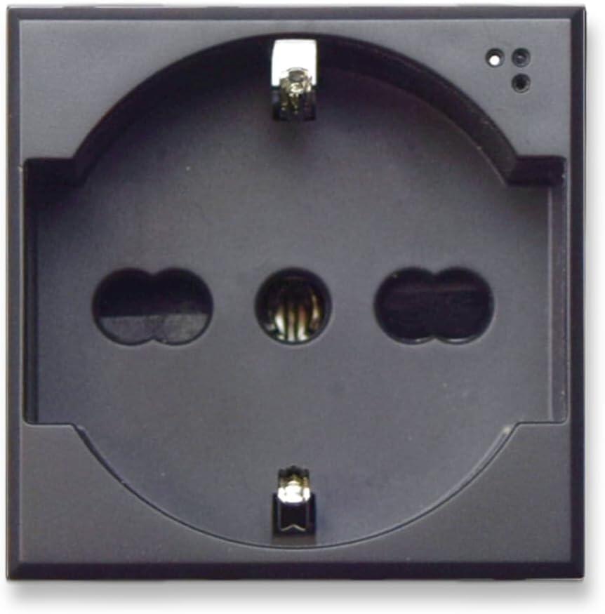 Tekla S44 Presa Schuko Bipasso 2P+T 10/16A 250V Grigio Opaco, 445090/15TS