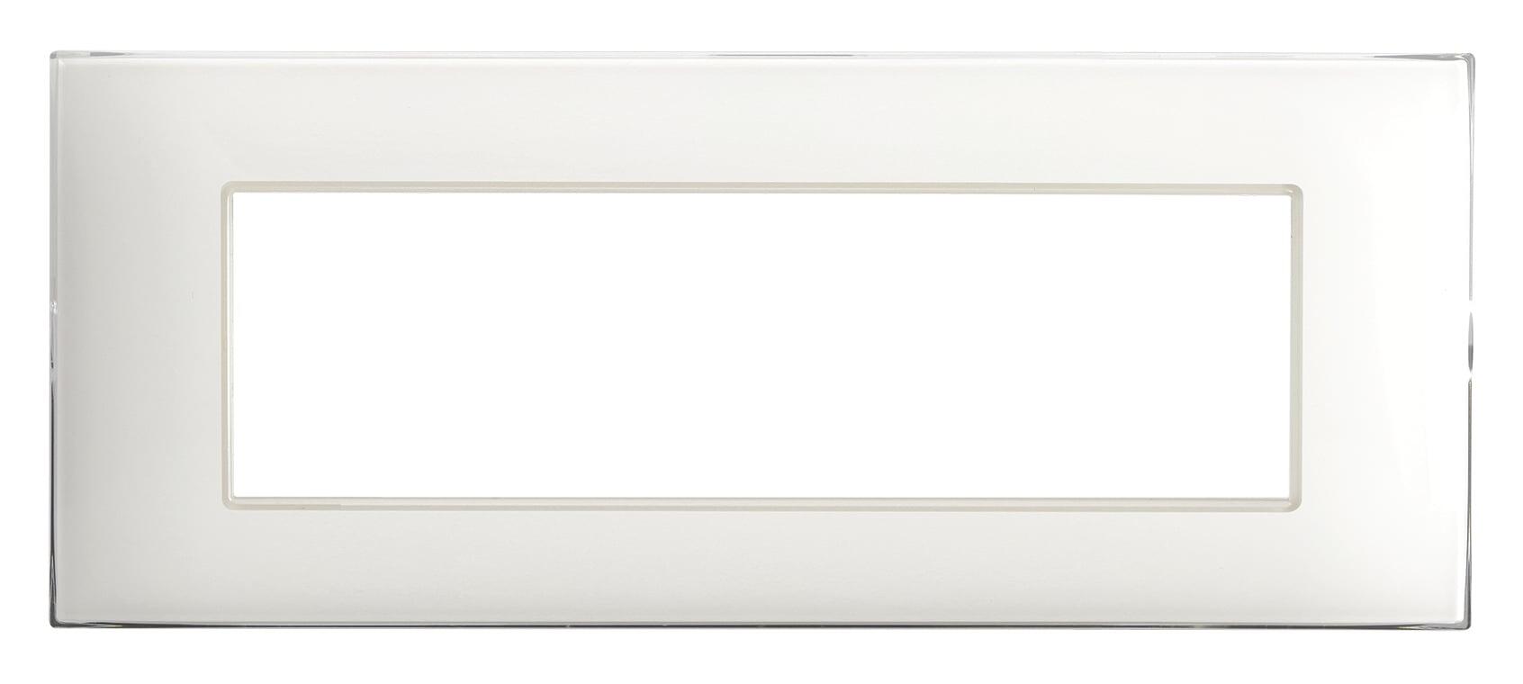 Placca Serie YOUNG 44 per Scatola Rettangolare 7 Moduli Bianco