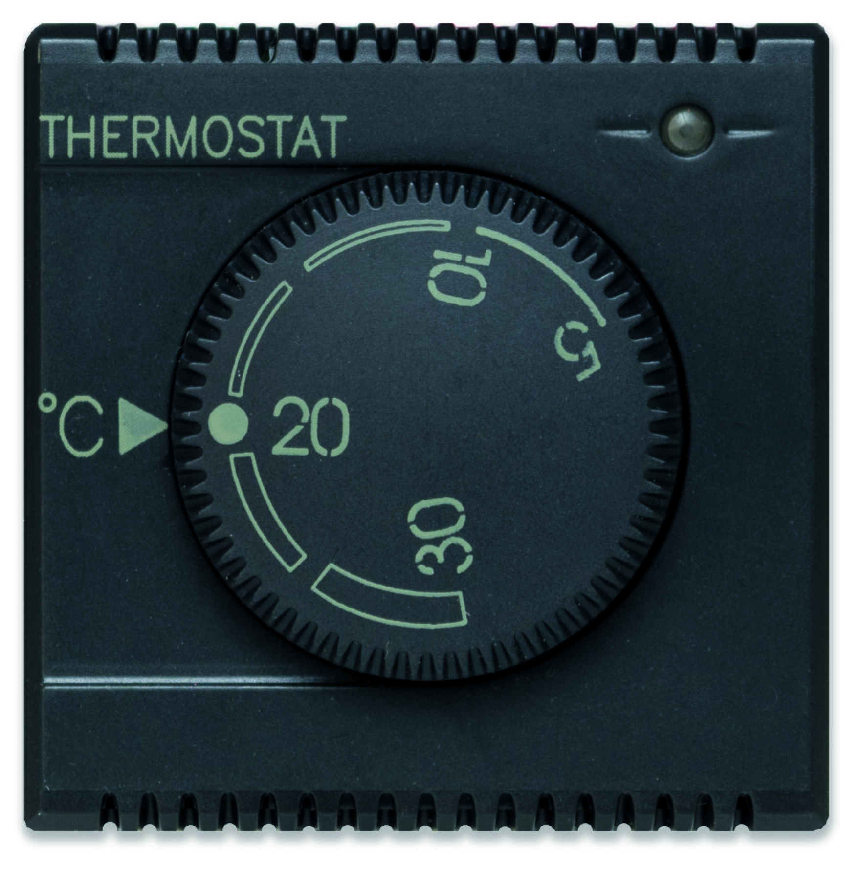 Tekla S44 Termostato Elettronico con Manopola 230V NA+NC 5A 2 Moduli Grigio Opaco