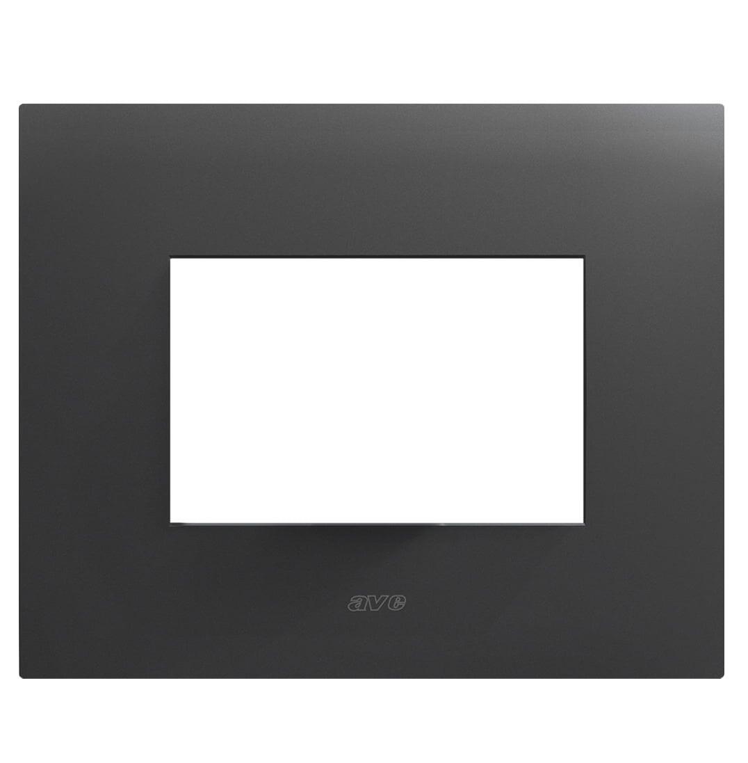 Placca Serie Smart44 in Metallo 3 Moduli Grigio