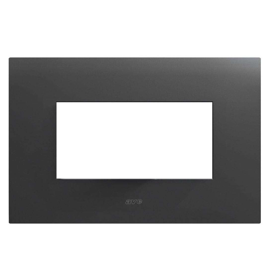 Placca Serie Smart44 in Metallo 4 Moduli Grigio