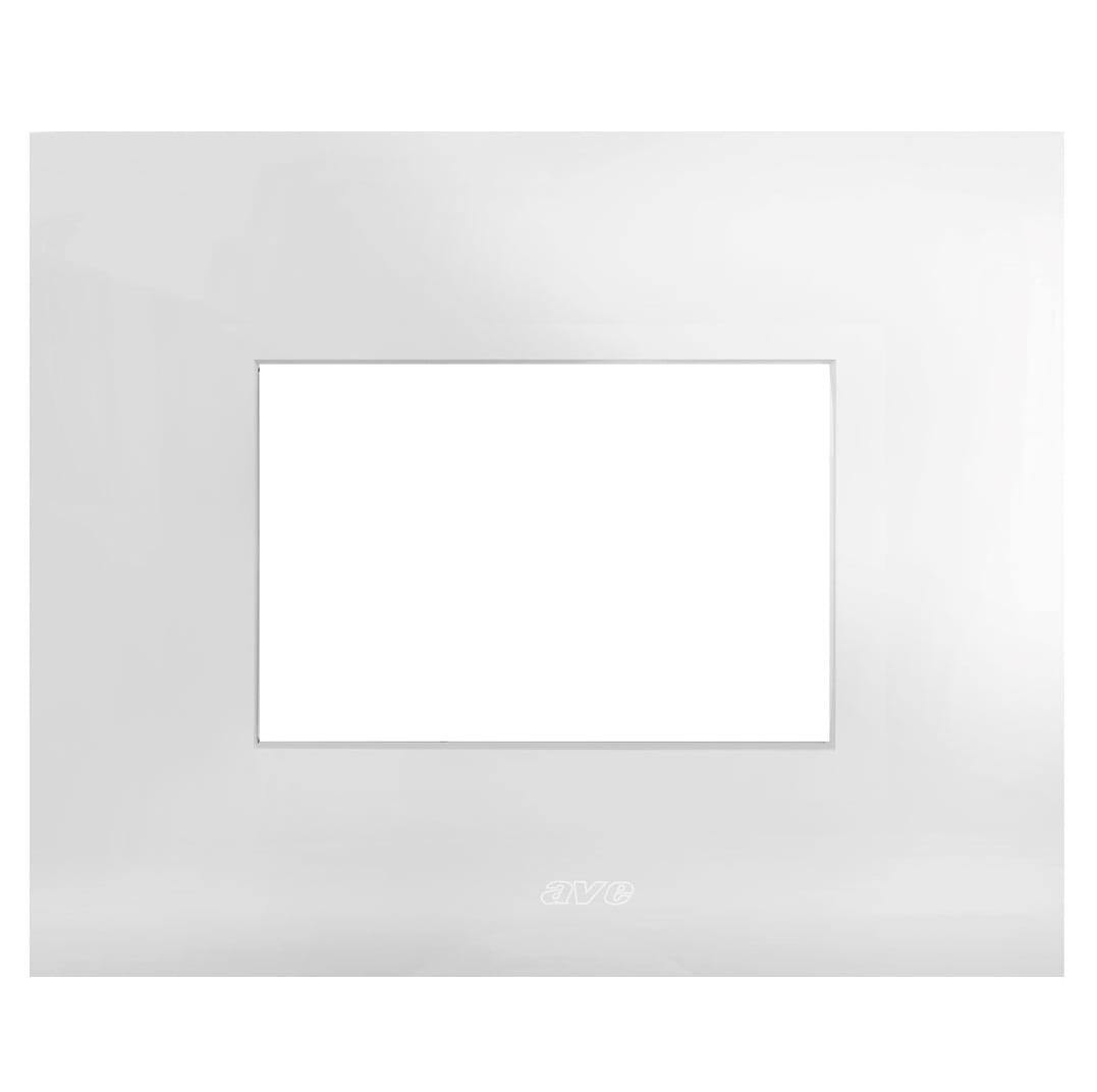 Placca Serie Smart44 in Metallo 3 Moduli Bianco Lucido