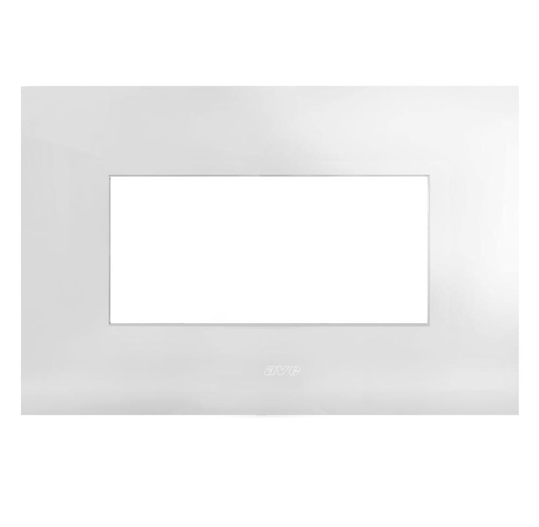 Placca Serie Smart44 in Metallo 4 Moduli Bianco Lucido