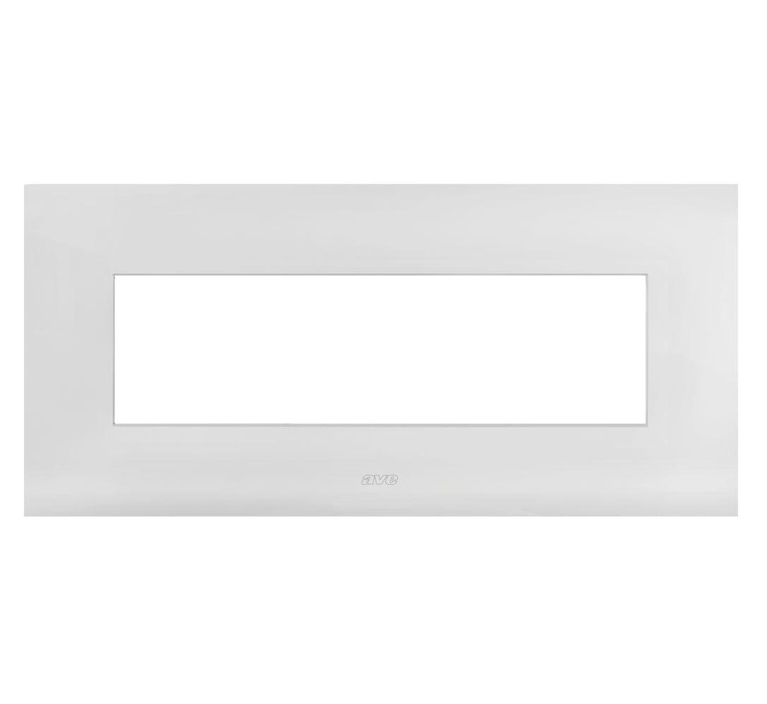 Placca Serie Smart44 in Metallo 7 Moduli Bianco Lucido