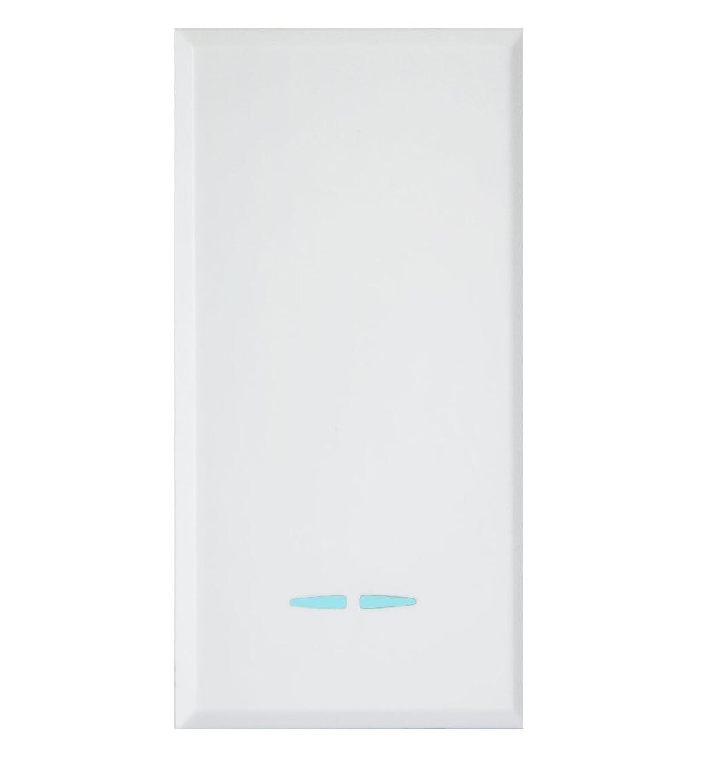 WHITEK S44 Pulsante Tasto con Gemma N.A. 1P 10A Illuminabile 1 Modulo Bianco Opaco