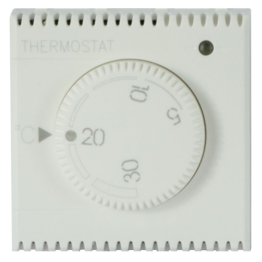 WHITEK S44 Termostato Elettronico con Manopola 230V NA+NC 5A 2 Moduli Bianco Opaco