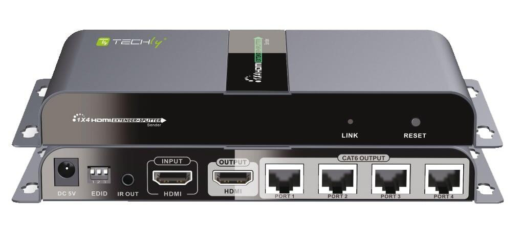 Extender Splitter HDMI 1x4 PoE con IR su Cavo Cat.6 fino 40m