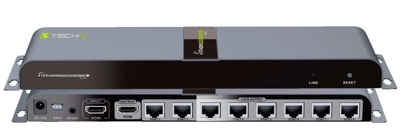 Extender Splitter HDMI 1x8 con IR su Cavo Cat. 6 fino a 40m